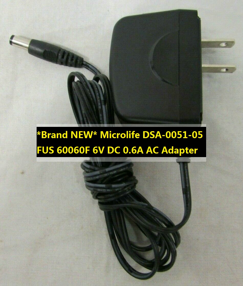 *Brand NEW* 6V DC 0.6A AC Adapter Microlife DSA-0051-05 FUS 60060F AD-1024A DVE Power Supply